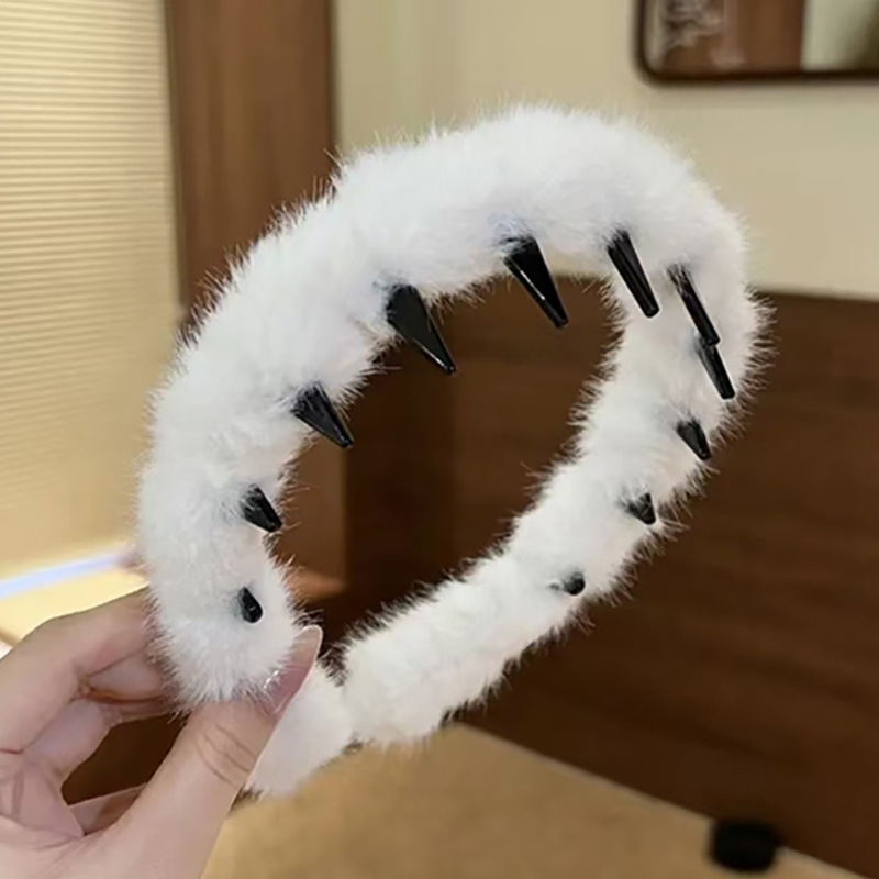 Alto grado de sensación de leopardo ondulado cabello de invierno de peluche lavado de cara prensado cabello de cabeza de cabeza de cabeza de artefacto alto cráneo craneal joyería de cabello