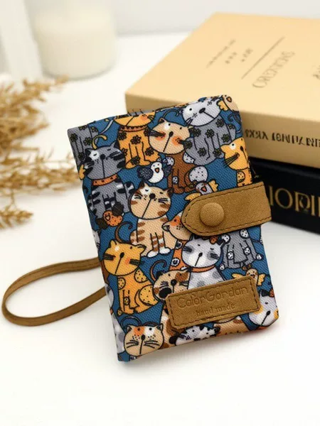 Cross-border multifunctional bag Korean style fashion women's wallet 70% off fashionable women's bag with multiple card slots and printed short wallet
