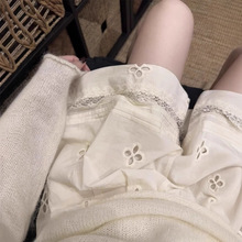 镂空蕾丝拼接阔腿短裤女夏2025新款温柔减龄高腰显瘦百搭休闲裤子