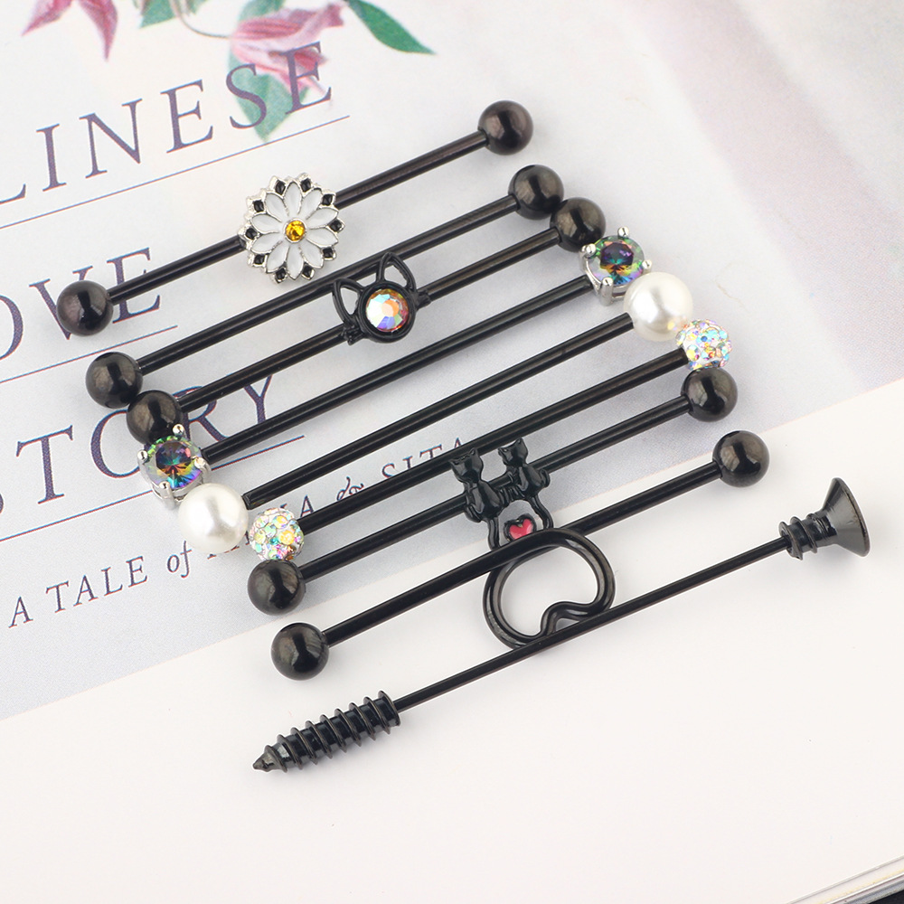 Labret piercing jewelry detail image