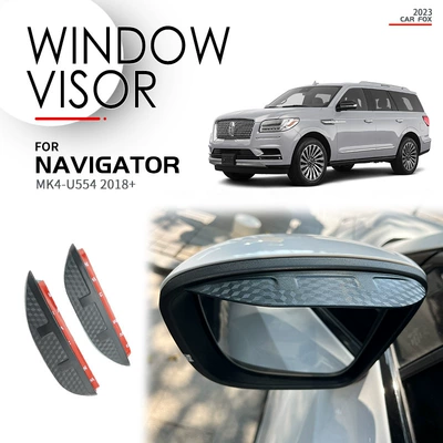 NAVIGATOR Window visor, Rain shield - standard-packing-without-logo-navigator-mk4-u554-2018-2024-rearview-mirror-rain-eyebrow-carbon-fiber-pattern