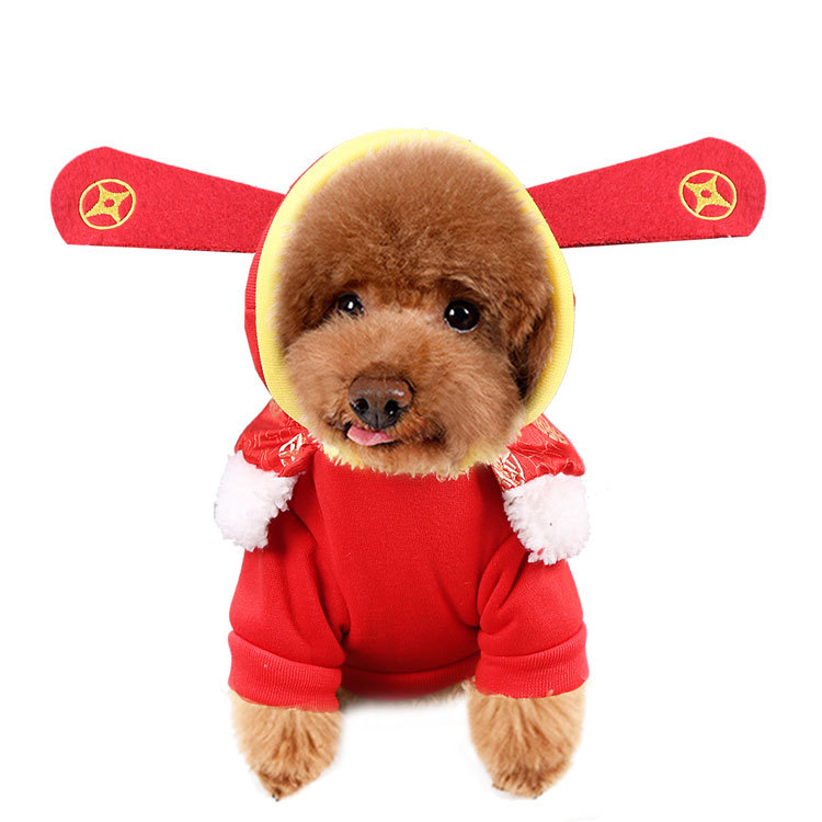 Perro de Año Nuevo mascota capa de invierno otoño cálido Teddy pelea de perros ropa de gatos artículos para gatos mayoristas