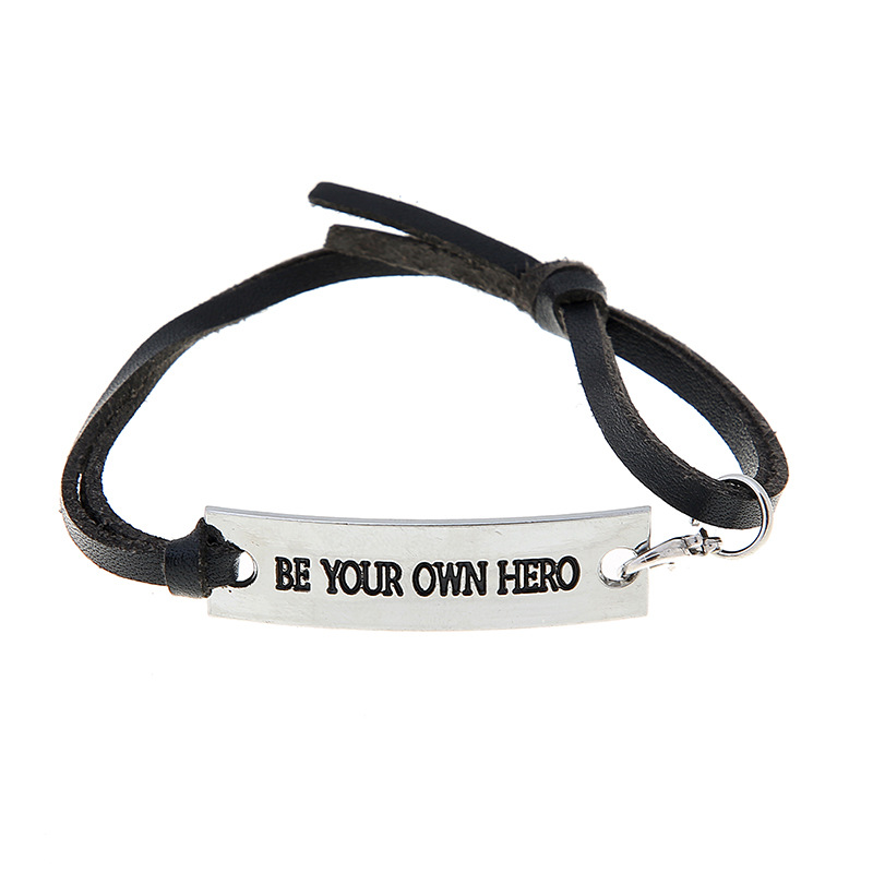 11g Weight Bracelets Classification Pu Leather Chain Material 1 Piece Quantity Daily Occasion Pu Leather, Alloy Material Letter Pattern All Seasons Season Men's Gender Plating Design Simple Style Style Simple Style Letter Pu Leather Alloy Plating Men's Bracelets Men Cord & Leather Bracelets 8