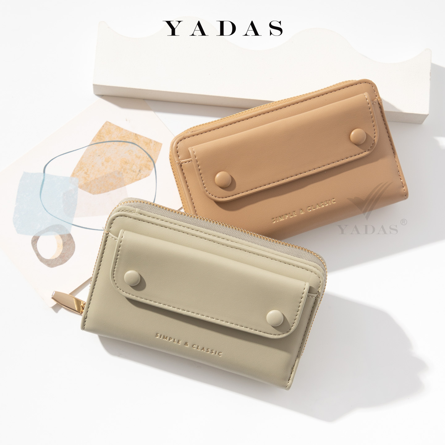 Cartera larga retro alta bolsa de diseño corta cremallera línea oscura bolsa de cambio para mujeres gran capacidad