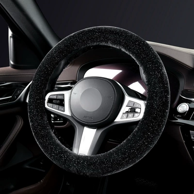 plush warm winter armrest box — Steering wheel cover