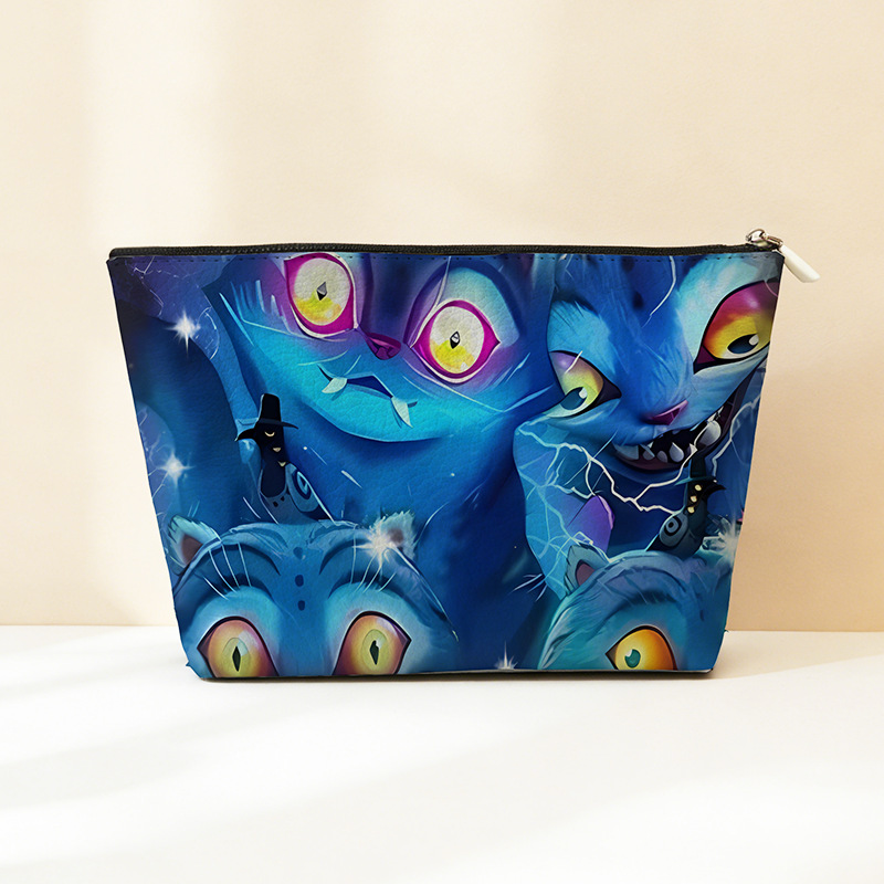 Explosión transfronteriza PU cuero caza de brujas bolsa de almacenamiento impermeable bolsa de maquillaje portátil bolsa de almacenamiento con cremallera bolsa pequeña