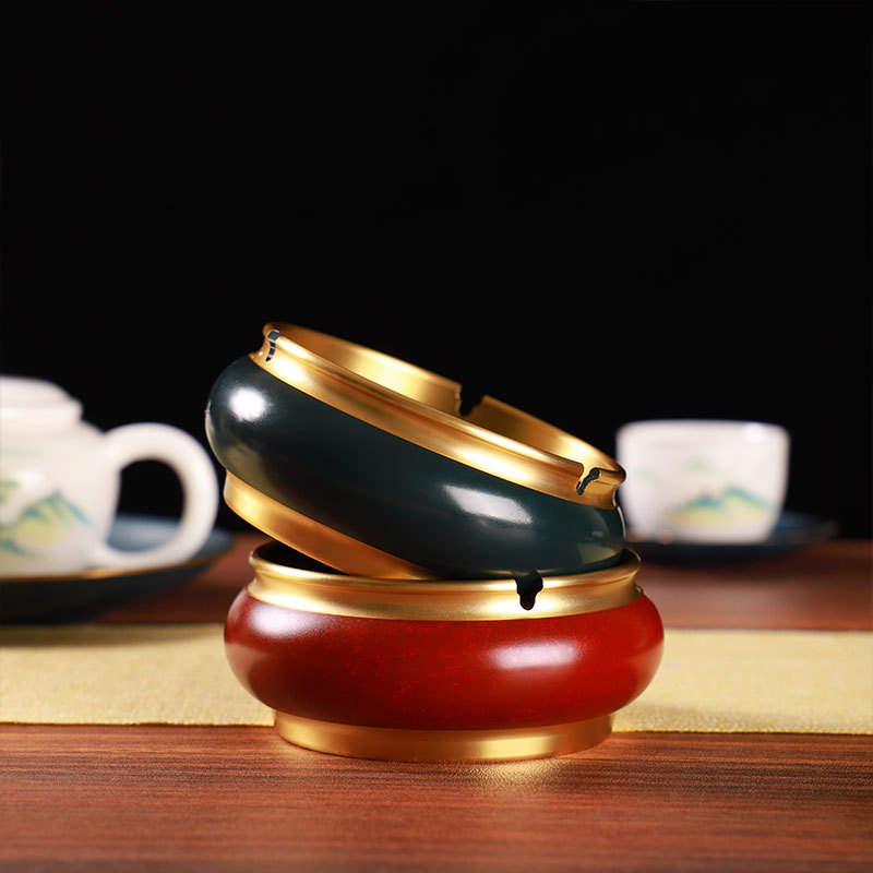 황동 연기 재떨이 창조적 인 성격 유행 가구 거실 선물 제공 대형 중국 스타일 사무용품