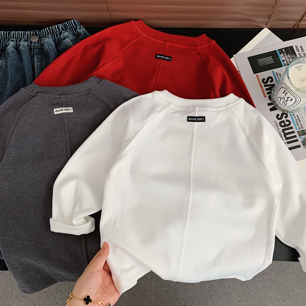 Children's Autumn and Winter Base Layer Shirt, Huzhou Zhili Children's Clothing, Boys' Korean Style Versatile Thickened Warm Long-Sleeve Top, Trendy