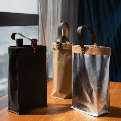 Red wine handbag double pack literary and foreign wine bag single washed kraft paper red wine box 2 gift bags
