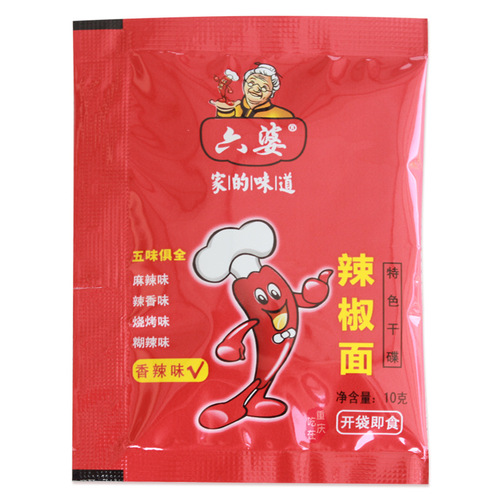 Liupo chili noodles 10g/bag whole box hot pot dry oil dish barbecue spicy dipping sauce catering canteen commercial