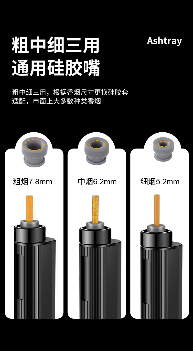 Car-Mounted Ashtray for Smoking Without Ash Falling, In-Car Smoking Tool, No Ash Removal, One-Click Ignition Cigarette Lighter, Anti-Fly Ash