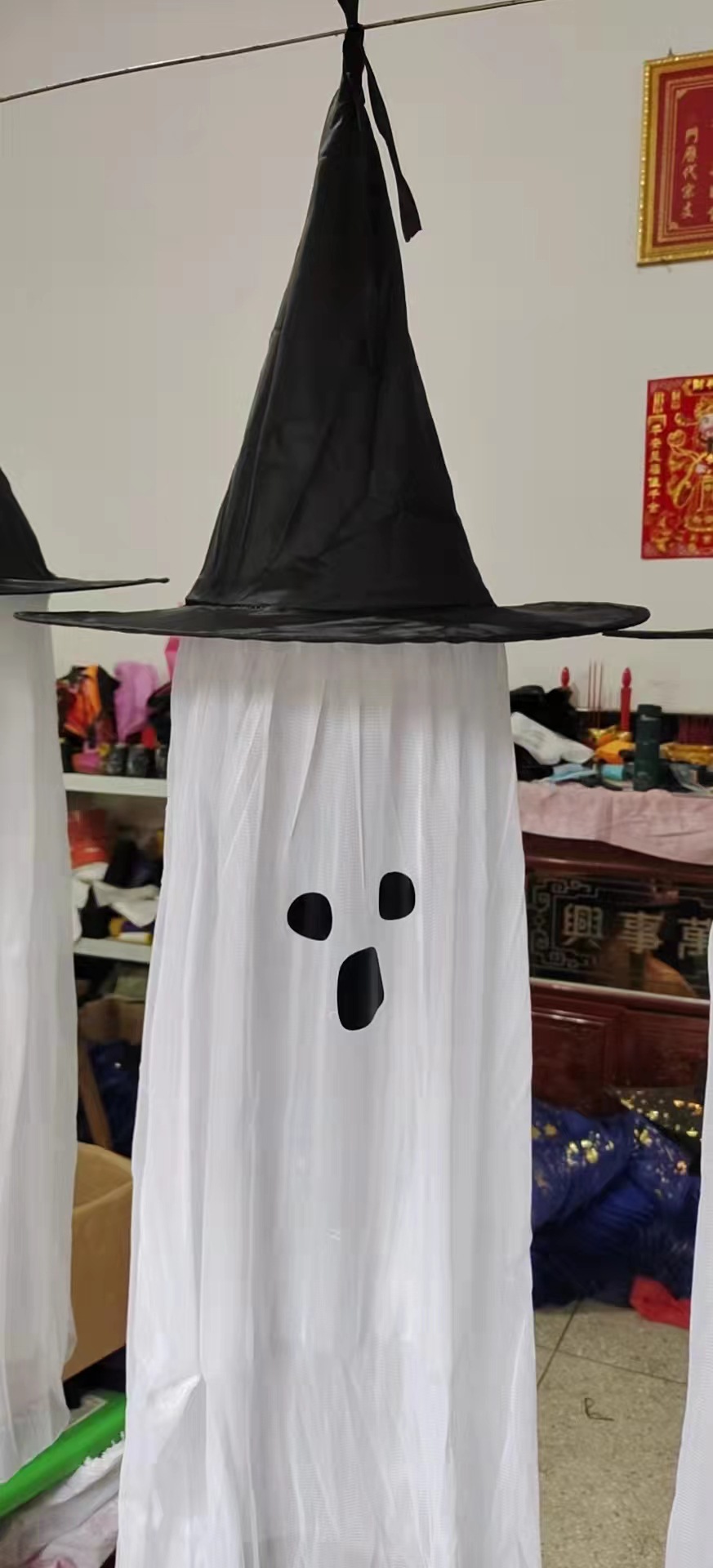 Amazon nuevo sombrero de hilo LED decoración de Halloween sombrero colgante sombrero fantasma sombrero de hilo