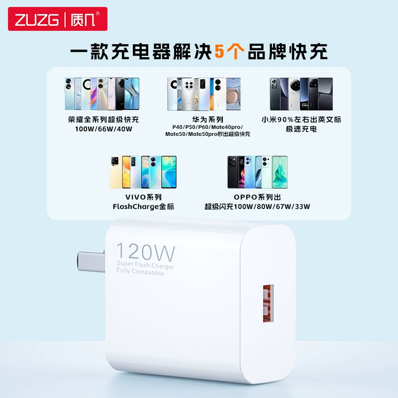Совместимое зарядное устройство для мобильного телефона Honor, Huawei, комплект, зарядное устройство, 120W