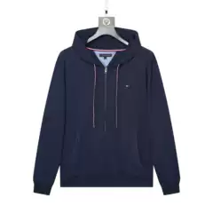 New Arrival Tommy Men's Hooded Sweatshirt Casual Zip-Up Hoodie Fall Winter