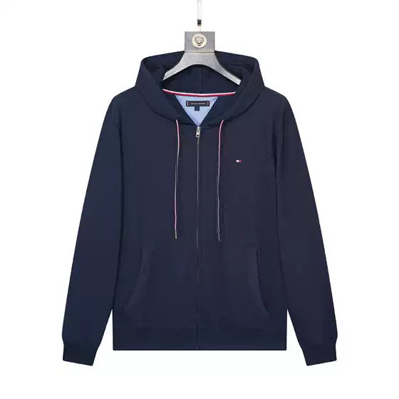 Purchasing autumn and winter new Tommy hoodie men's hooded cardigan Tommy men's hoodie casual hooded sweater