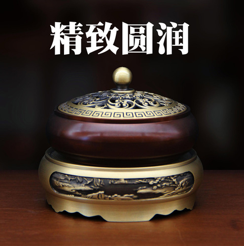 Pure brass incense burner plate incense burner flat bottom burner three-legged burner wholesale sandalwood burner incense burner incense burner copper ornaments for home use
