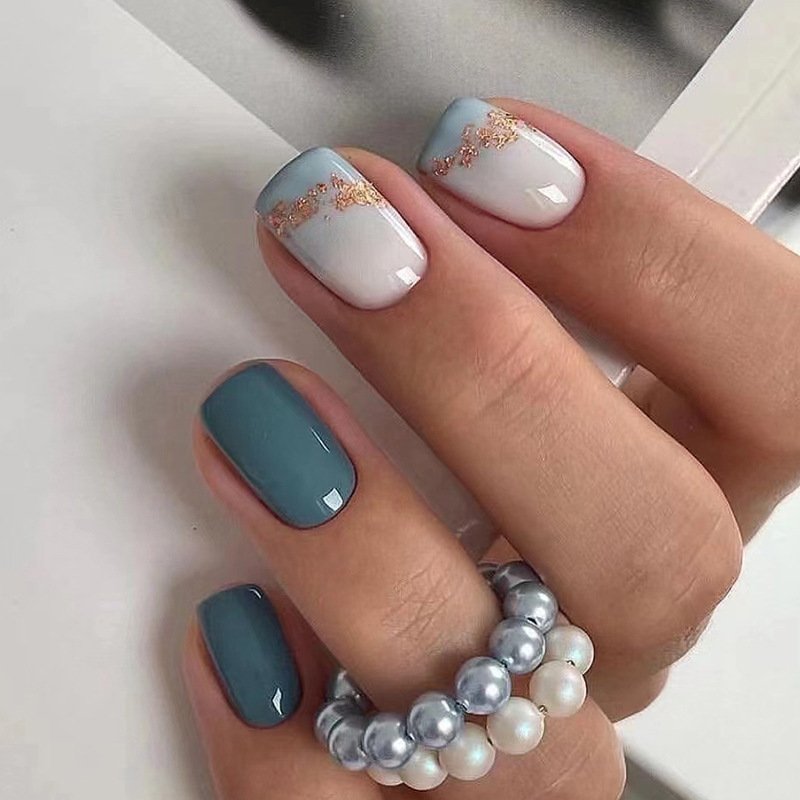 Fresh Aquamarine Solid Color Nail Art European and American Square Short Fake Nail Wear Nail 24 Boxed Fake Nail Fresh Aquamarine Solid Color Nail Art European and American Square Short Fake Nail Wear Nail 24 Boxed Fake Nail