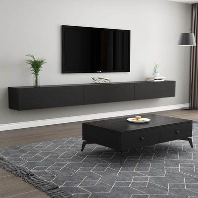 Floating TV cabinet household Light extravagance Wall hanging one modern Simplicity Wall hanging TV Cabinet tea table combination suit