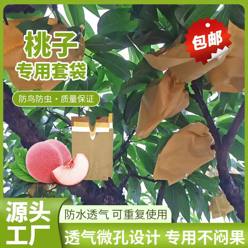 定制桃子套袋桃子育果袋双层单层蜡纸袋水蜜桃育果袋黄桃袋子批发