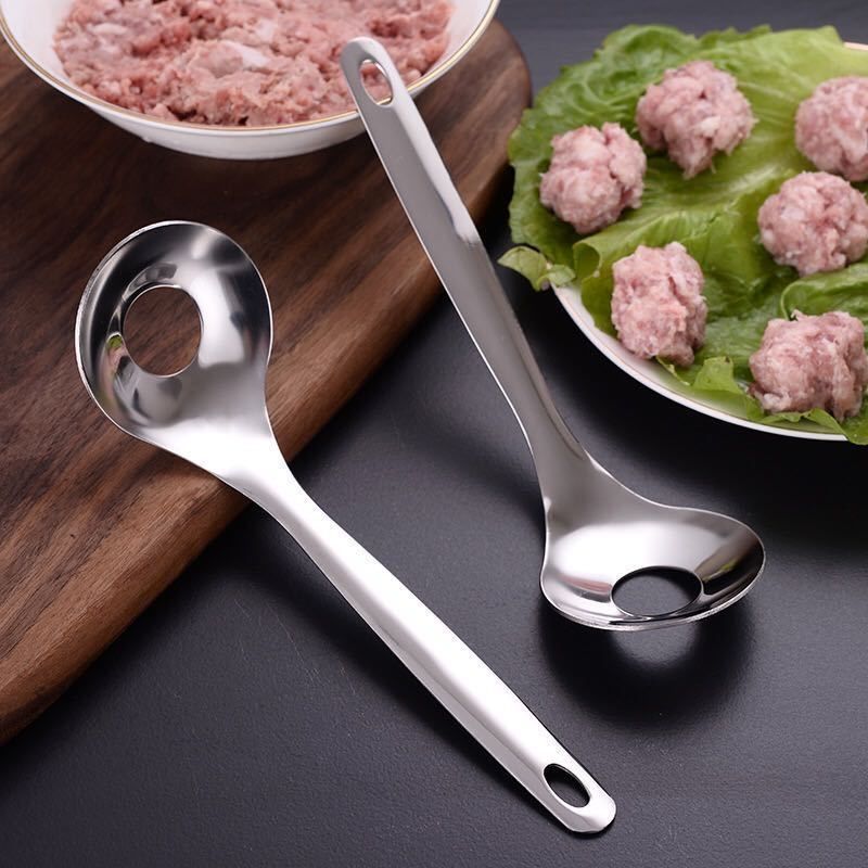批发不锈钢肉丸子制作器挤压工具厨房家用做肉鱼丸勺子压挖勺神器