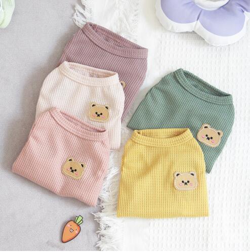 돔 애완 동물 고양이 조끼 비터 곰 테디 개 옷 남성 여름 얇은 작은 강아지 통기성 안티 헤어 드롭