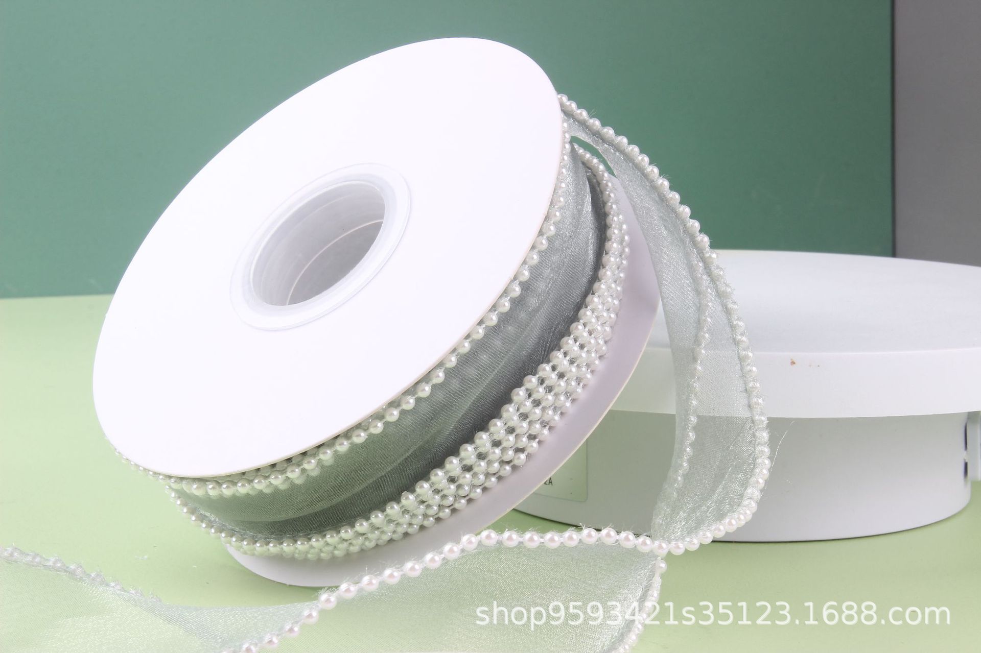 Ramo de cinta de hilo de cola de pez perla Material de embalaje Boda hecha a mano Material de lazo floristería Caja de regalo de pastel al por mayor