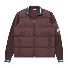 欧美冬季男女新款 Mo针织羽绒拼接翻领羽绒服外套 欧货跨境潮牌