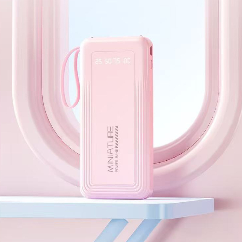 Lindo mini cargador rápido banco de energía móvil de gran capacidad promoción de banco de energía pantalla digital inteligente portátil y ampliamente compatible