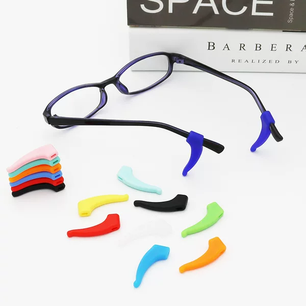 Glasses Silicone Anti-Slip Cover for Playing and Running Sports, Fixed Behind the Ears to Prevent Falling Off, Ear Hooks and Ear Holders, Colorfulful Soft Rubber Fixers
