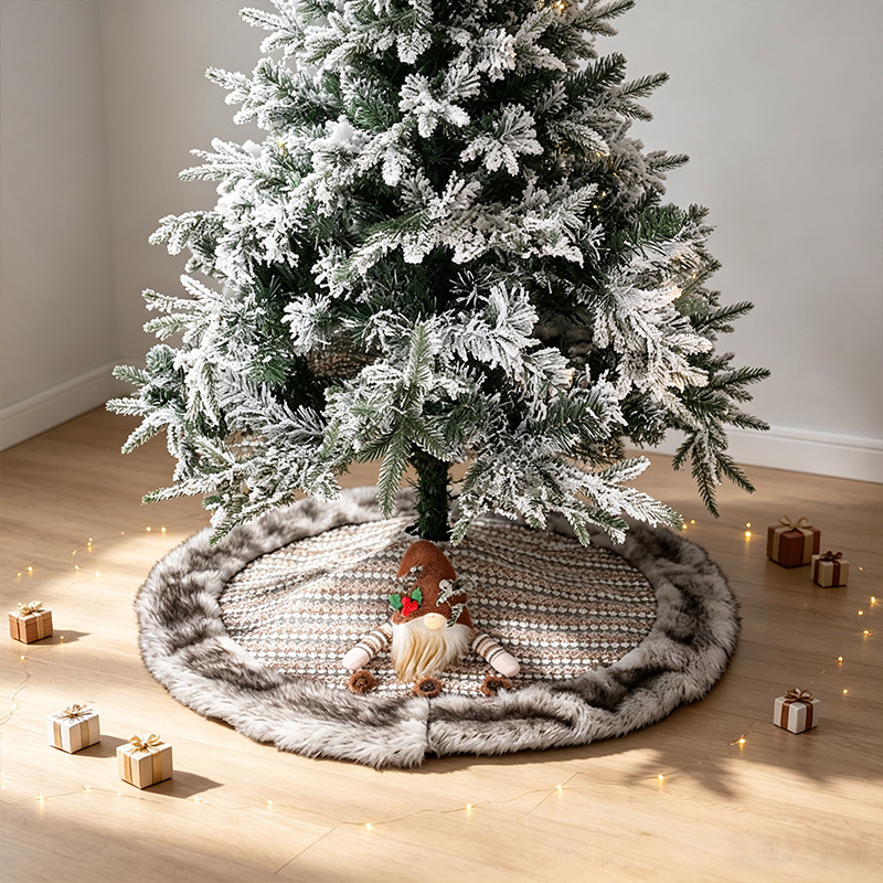 Comercio exterior transfronterizo nueva falda de árbol de Navidad copo de nieve alce felpa delantal de árbol de Navidad falda de árbol de Navidad decoraciones