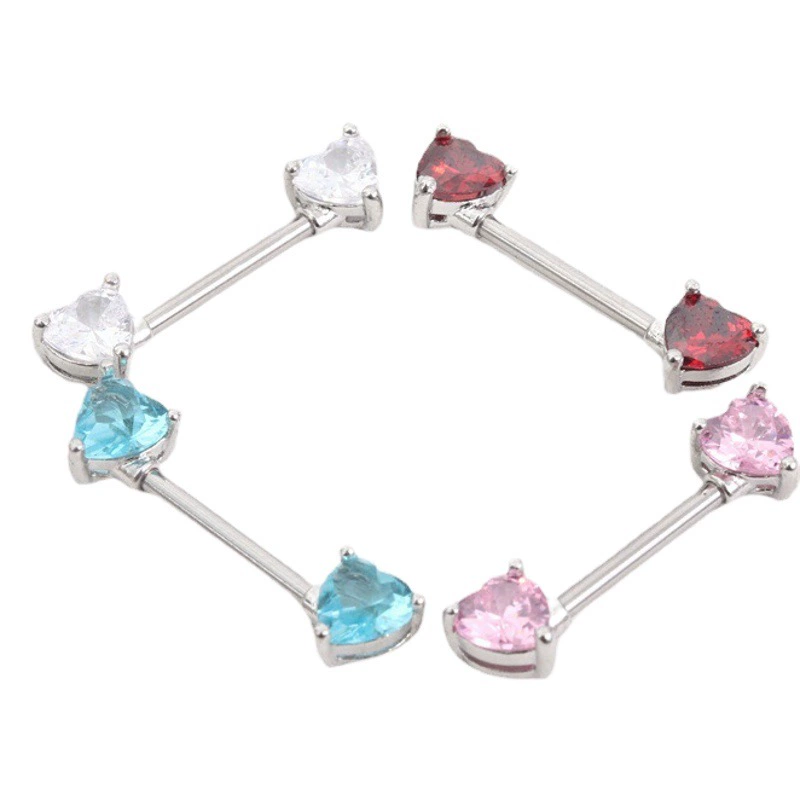 Прямые поставки с фабрики Amazon AliExpress взрывы 6 мм циркон Грудное кольцо из нержавеющей стали для пирсинга ногтей сосков ювелирные изделия