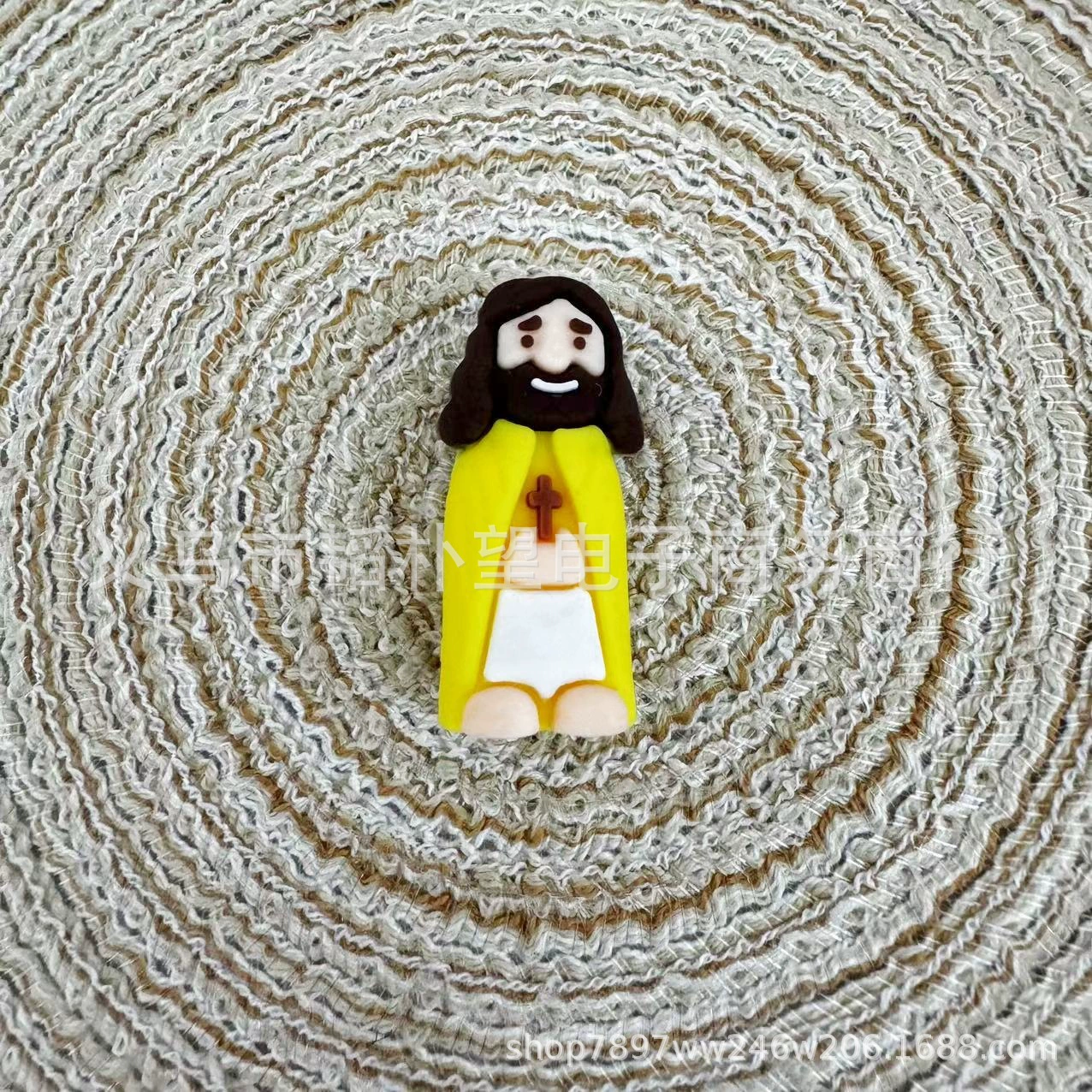 Mini Jesus Figurine PVC, 3D Easter Religious Decoration, Multi-Color Small Statue
