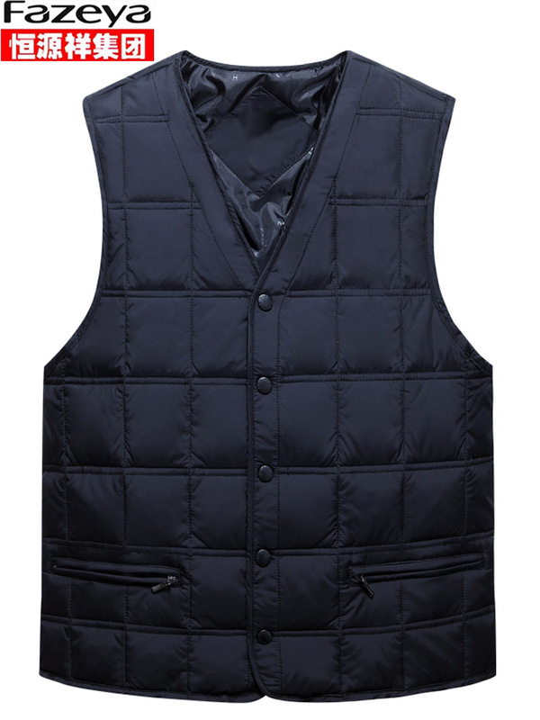Hengyuanxiang Group Colorful Sheep down Vest Men's Autumn and Winter Middle-Aged and Elderly Inner Wear Lightweight Vest Home Waistcoat Dad Wear