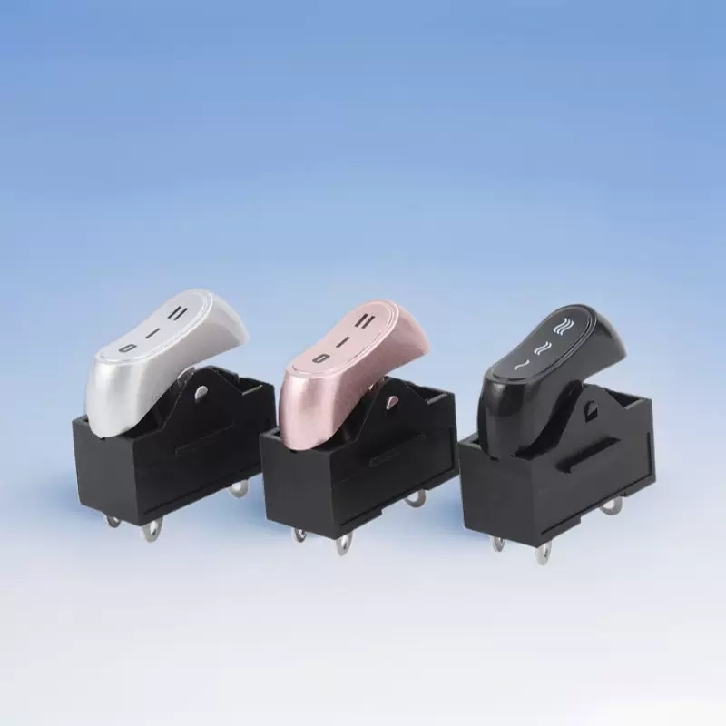 定制250V船型翘板开关 电吹风三档冷热风配件 拨动式电源开关