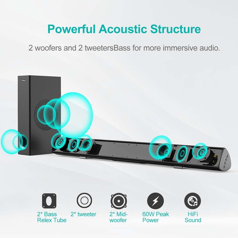エコー壁soundbarバーテレビスピーカー無線ホームシアター120W大出力音覇bluetooth音|undefined