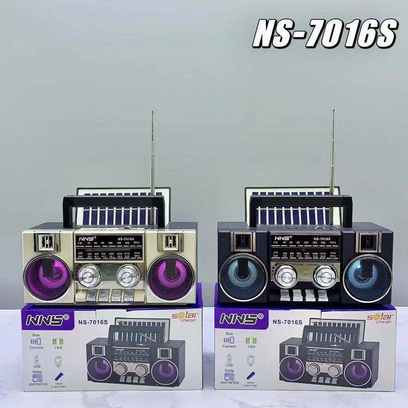 New NS-7016S Solar Audio Bluetooth Speaker Retro RGB Lights Portable Outdoor Antenna Radio New NS-7016S Solar Audio Bluetooth Speaker Retro RGB Lights Portable Outdoor Antenna Radio