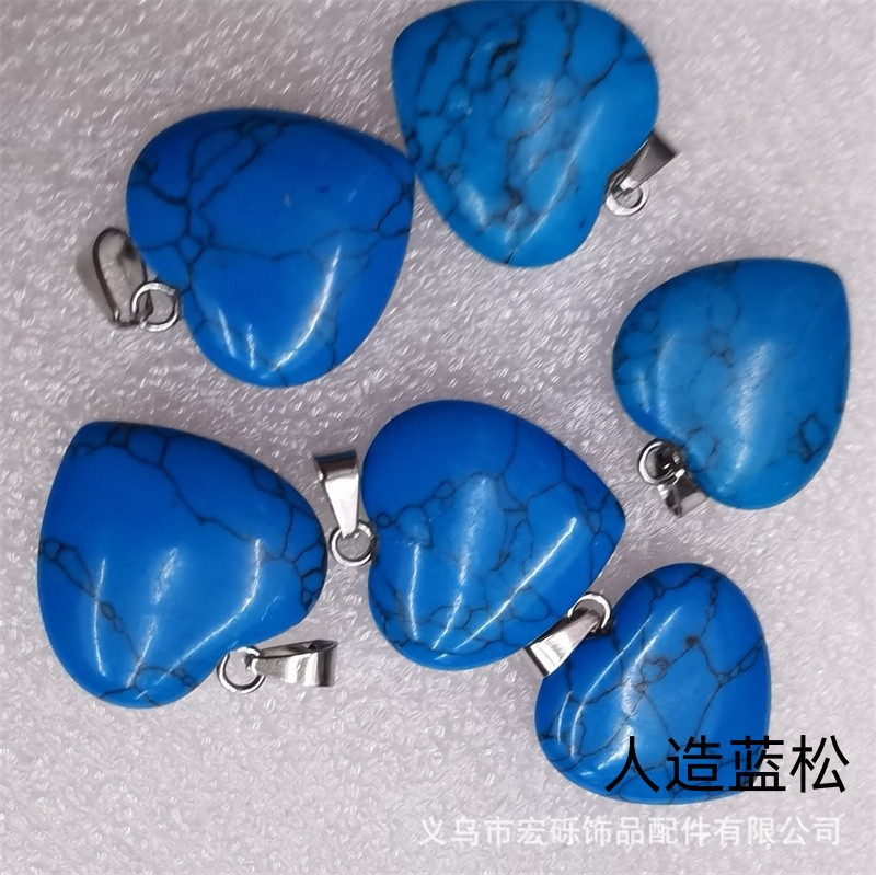 Natural cristal ágata Dongling Jade de doble cara en forma de corazón de amor colgante collar de accesorios de la joyería de la joya de la fábrica al por mayor