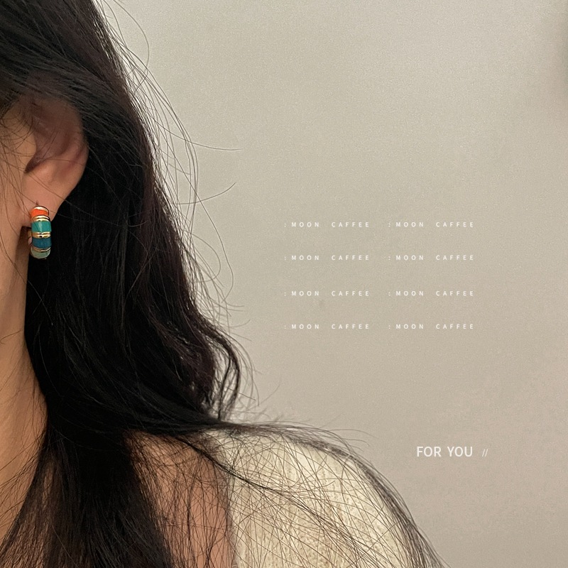 Fashion Geometric Copper Enamel Earrings 1 Pair