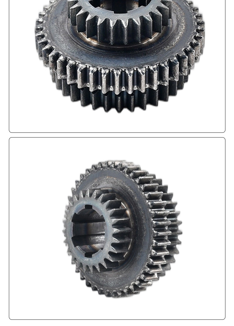 Manufacturer processes double-gear accessories 45 #   Customized high-speed operation high-frequency hardened precision transmission gears made of steel
