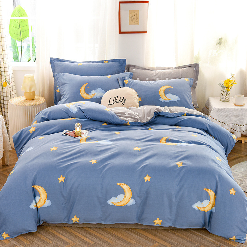 Ropa de cama de tres piezas de dormitorio de algodón fresco 4 ropa de cama de cuatro piezas de algodón 100 sábanas fundas de edredón