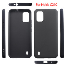 适用诺基亚 Nokia C210/C110 4G全磨砂TPU皮套素材黑色防摔手机壳