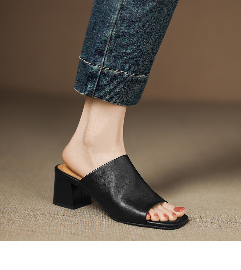 Sandal hở mũi nữ gót thấp quai ngang đế bằng 2,5 cm — Hạnh sắc (cao 2,5 cm) chi tiết 15