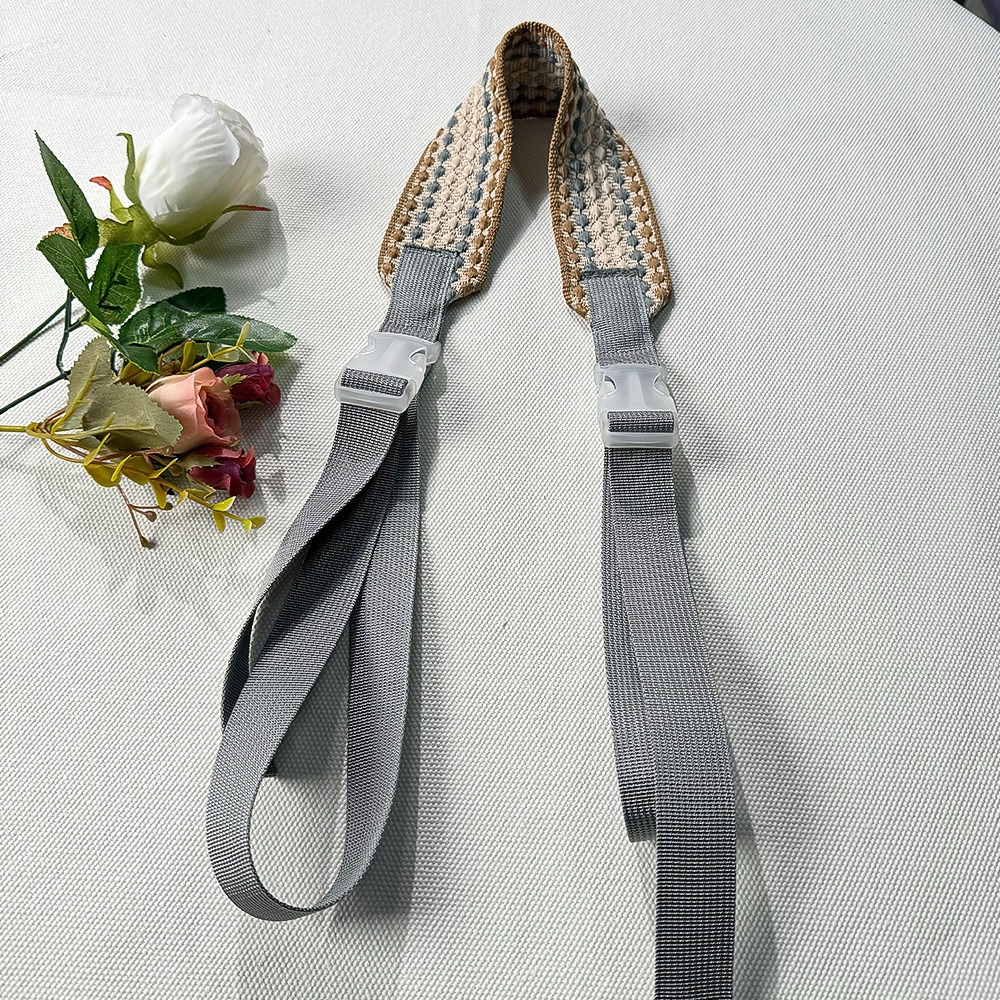 베이지색 자카드 와이드 숄더 스트랩