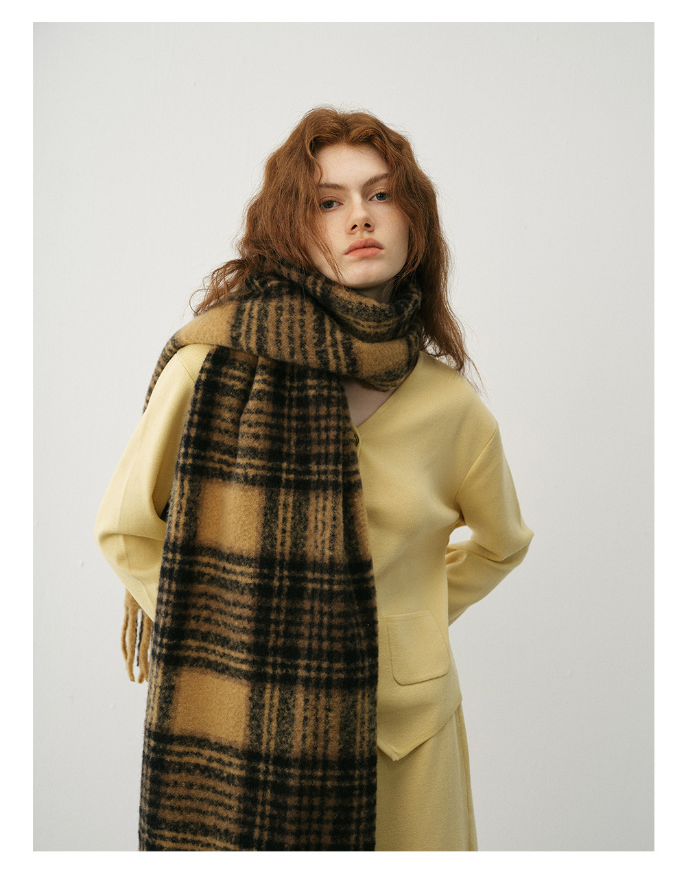 Designer Retro scarf Classic camel Meradeg cashmere scarf women's winter soft oversized shawl_voghion.com