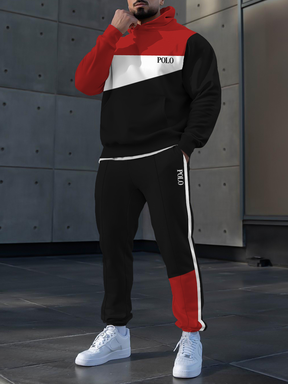 Primavera 2023 nuevo eBay AliExpress Amazon hombres deportes traje casual 3D impreso cuello redondo Pantalones