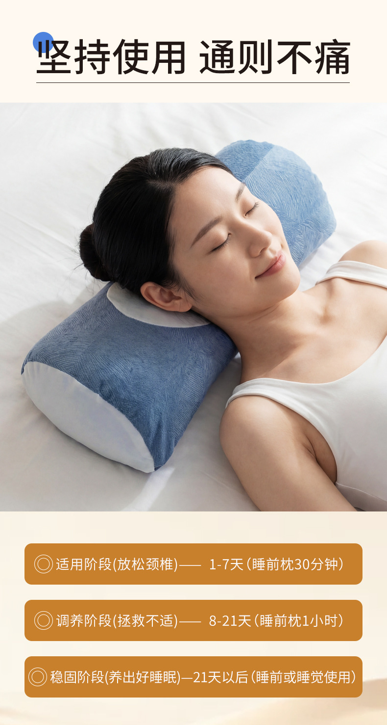 Ai Hu Cervical Pillow Buckwheat Mugwort Neck Support Pillow 40x11cm Single Adult specifications