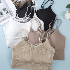 夏季法式蕾絲透氣吸汗冰絲美背聚攏舒適無鋼圈文胸防走光內