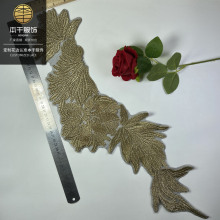 金线花个 童装辅料刺绣花边金色网布胸花女装配料大贴花刺绣现货