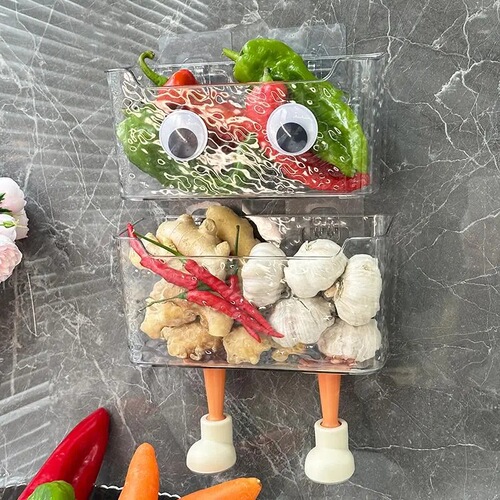 Kitchen waste storage box wall-mounted secondary sorting shelf tidy kitchen and bathroom wall-mounted storage basket wholesale