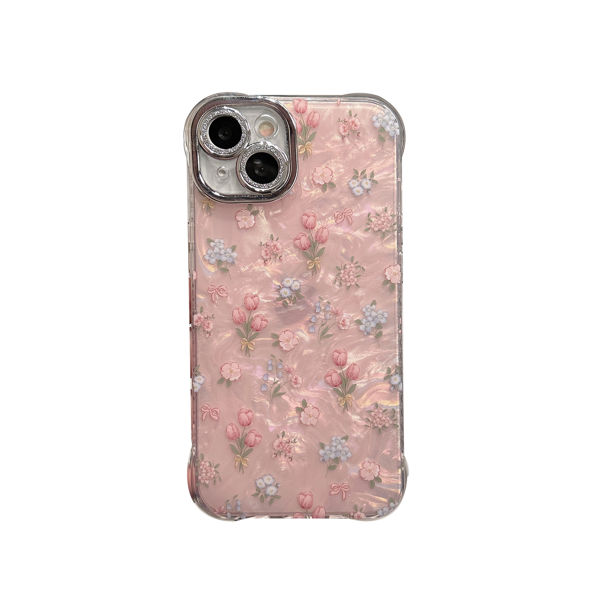 El patrón de concha de estilo ins está lleno de flores de pantalla para la película de lente 15ProMax iPhone13 Apple 14P funda para teléfono móvil 12